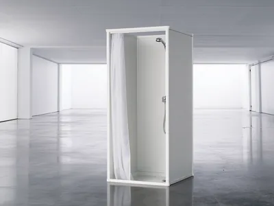 Mobiele douchecabine verhuur - Complete tijdelijke douche oplossing met boiler tijdens badkamer verbouwing